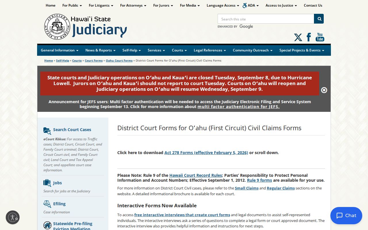 Honolulu County city court warrant recall form listing