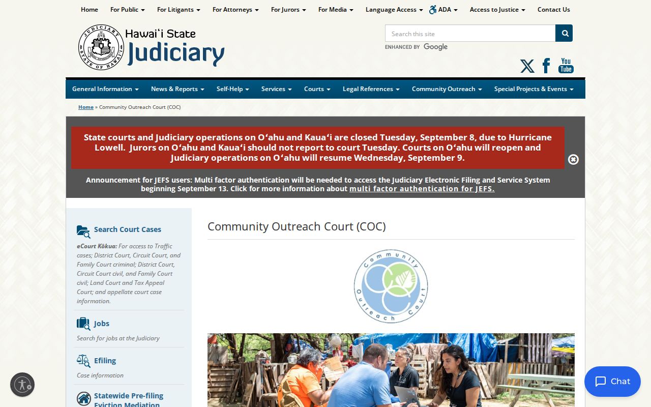 Community Outreach Court options for eligible Honolulu County cases