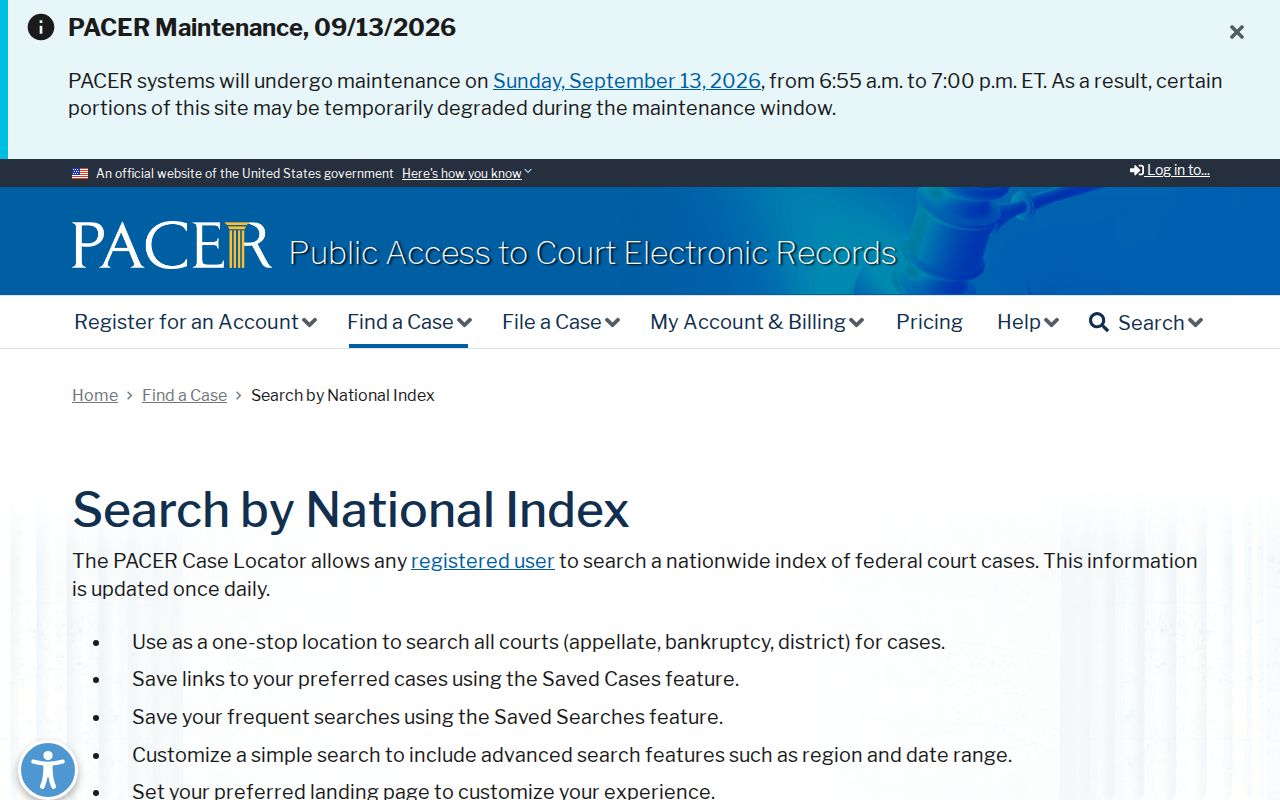 Honolulu federal warrant records PACER national search interface